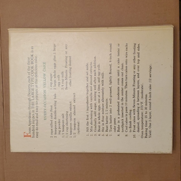 🍳1968 The Large Type Cook Book Hardcover🍲 - Picture 2 of 10
